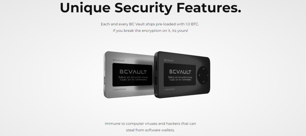 BC Vault ONE's security features