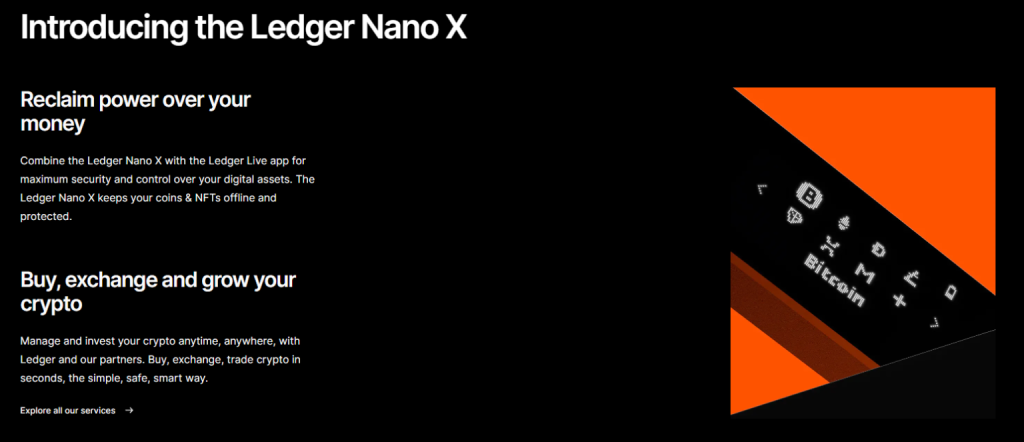 The key features of the Ledger Nano X